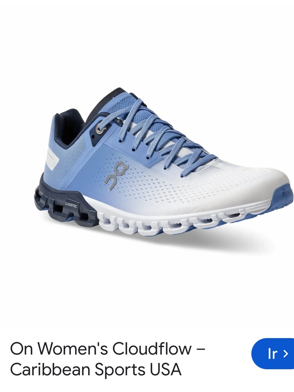 On Cloud Running Women's Cloudflow Running Shoe - Light Blue/White